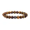 Pulseira de Pedra Olho de Tigre Pedra Biliar Preta Quente Mais Vendida Transfronteiriça Pulseira de Contas de Pedra Turquesa Pedra Mapa Pedra Zebra Mesmo Estilo para Homens e Mulheres