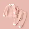 Conjunto de Roupas Acolchoado de Algodão Classe A para Segurança de Bebês de 0 a 3 Anos para Meninos, Manga Longa Espessa para Outono e Inverno, Roupa Infantil de Algodão Puro Quente