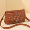 Nuevo Bolso Bandolera Transfronterizo Bolso de Moda para Mujer de Mediana Edad Temperamento Combinable Cuero Suave Gran Capacidad Multicapa Bolso de Hombro Venta al Mayoreo
