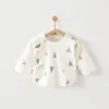 Camiseta de Algodón Puro para Bebé con Espalda Abierta, Primavera y Otoño, Clase A, Top Sin Costuras para Recién Nacido, Talla 52, Ropa para Bebés Pequeños de Pocos Meses, Estilo para Todas las Estaciones