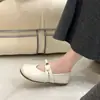 Zapatos de ballet estilo francés, zapatos vintage para mujer, otoño 2026 nuevo versátil zapatos de piel Mary Jane con camelia inspirados en Chanel