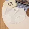 Chica Fresca Encaje Dulce Algodón Suave Patrón de Dibujos Animados Ancho Extendido Algodón Puro Entrepierna Antibacteriana Hipster Bragas Mujer