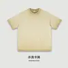 2026 Primavera/Verano Marca de Tendencia Transfronteriza Lavado Pesado Degradado Cuello Redondo Holgada Casual Estilo Callejero Americano Algodón Puro Manga Corta Camiseta para Hombre