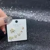 Nuevo Conjunto de Pendientes de Múltiples Piezas de Lingshang, Pendientes de Diseño de Moda de Lujo Accesible, Circonita Súper Brillante, Galvanoplastia Ecológica, Joyería de Yiwu