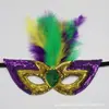 Acessórios de Fantasia de Carnaval Europeu e Americano Transfronteiriços Faixa de Cabeça de Pena Tricolor Lantejoujoujante Adereços de Festa Bar Baile de Máscaras