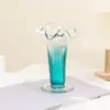 Vaso de Vidro Transparente Artesanal Nórdico Usado, Decoração Hidropônica Bicolor em Forma de Concha, Recipiente para Plantas Verdes e Flores