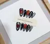 Daiyueda Unhas Vestíveis Puras Feitas à Mão Outono e Inverno Novo Olho de Diabo Manicure Francesa Olho de Gato Totalmente Pintada à Mão Patch