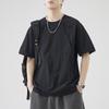 Ropa para hombre Shanggu, marca de moda estadounidense, camiseta de manga corta con bolsillo y costuras de nicho, diseño holgado para hombre, camiseta para todo tipo de combinaciones