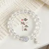 Pulsera de Amatista Lavanda Natural con Abalorios de Trébol de Cuatro Hojas para Mujer, Pulsera de Perlas de Agua Dulce y Cristal Blanco de Moda y Lujo