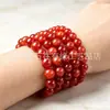 Pulsera de Ágata Roja Natural con Patrón de Dragón Escama de Dragón de Ágata Sangre de Fénix Cuentas Redondas Hilo Único Grieta de Hielo Patrón de Dragón Jade Pulsera Unisex