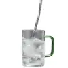 Copo de vidro transparente copo de leite caneca com alça copo de chá verde de vidro copo de água colorido alto borossilicato vidro de borossilicato alto
