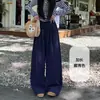 Pantalones Casuales Nuevos de Otoño para Mujer, Cintura Elástica, Cordón, Pierna Ancha, Holgados, Adelgazantes, Rectos, de Cintura Alta, Caídos, de Longitud al Suelo