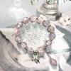 Pulsera de Mariposa Amor Flor Otoño Nueva Pulsera de Cristal de Mariposa para Mujer, Diseño de Nicho, Estilo Ins, Joyería de Pulsera para Estudiante de Alta Gama