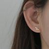 Brincos de Joia Dourados Simples Distintivos Versáteis Estilo Pequeno Ins Exquisitos Mini Folha Pequena Cravejados com Diamantes Estilo Japonês e Coreano
