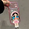 Coleção Anime Suporte Duplo Adaptável Instantaneamente para Telefone Apple 17 iPhone 16 Pro Max Capa Arco-Íris Cor Doce