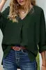 2025 Novidades Primavera/Verão Ebay e Aliexpress Camisa Sexy de Gola V Solta Tamanho Grande Versátil Top Casual para Mulheres