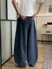 Pantalones de Estilo Retro Americano Old Money para Hombre, Pantalones Largos Casuales de Pierna Ancha, Engrosados con Terciopelo, Caída, Imitación de Lino, Otoño/Invierno