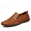 Mocasines de Primera Capa de Piel de Vaca sin Cordones de Moda Cruzados Talla Grande Formales Mocasines de Piel Zapatos Casuales Zapatos Perezosos Zapatos de Hombre