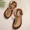Sandália Rasteirinha Havaiana Estilo Étnico com Contas de Comércio Exterior Preço Especial Atacado Tamanho 42-43