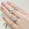 Amor transfronterizo circón sintético exquisito pequeño fresco dulce anillo pendientes e8189-r4625
