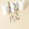 Cadena de gafas de cristal coloridas populares europeas y americanas cadena colgante de cadena de gafas de cristal de cuentas de vidrio hechas a mano femenina alto sentido