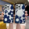 Lista Transfronteriza Flor Azul Pequeña Funda de Teléfono Acrílica para iPhone 16 Manzana 17Pm Funda Protectora de Moda