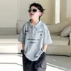 Camisa Polo de Manga Corta de Verano para Niños Camiseta Coreana de Manga Media para Niños Nuevo Estilo 2026 Ropa de Verano para Niños Grandes Camiseta de Moda