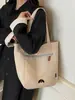 Bolsa de Lona para Mujer, Lujo Ligero, Estilo Coreano de Nicho, Bolso de Hombro Estilo Perezoso, Gran Capacidad para Estudiantes, Bolso de Mano de Gama Alta para Viajes