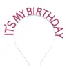 Festa de Aniversário Transfronteiriça Faixa de Cabeça com Strass É Meu Aniversário Faixa de Cabeça com Letra Nova para Meninas Acessórios Yiwu