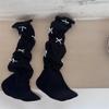 Ioulor Bow Ins Calcetines plisados de burbuja de felpa Verano Delgados Transpirables Sexys Media pantorrilla Dulces Calcetines de pantorrilla