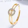 Anillo Redondo en Forma de Cruz de Plata de Ley 925 para Mujer, Anillo Abierto Elegante y Ajustable, Joyería de Plata Estilo Ins de Lujo Ligero