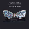 Pasador de cristal estilo coreano con lazo, tocado de alta calidad, elegante, versátil, pinza de resorte para el pelo trasero de niña