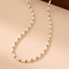 Collar de acero inoxidable con cuentas de oro, perlas de imitación y cuentas de vidrio para mujer, estilo transfronterizo europeo y americano.