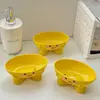 Caixa de Sabão Casa Fofa Desenho Animado Rack de Chuveiro de Banheiro Prato de Sabão Pato Amarelo Pequeno Decoração Criativa para Dormitório