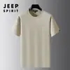 Camiseta Casual de Manga Corta con Cuello Redondo y Bordado para Hombre JEEP SPIRIT, Camiseta Deportiva Fina de Corte Holgado