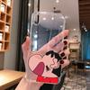 Funda Crayon Shin para Apple 12, diseño de dibujos animados para iPhone 15, Pro Max, transparente, estilo pareja, 14