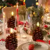 Vela Decorativa Personalizada Sem Chama em Formato de Bolota Desenho Animado Decoração de Vela com Vela de Pinha de Natal