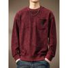 Sudadera de Nuevo Estilo para Hombre de Alto Gramaje con Terciopelo Alemán y Australiano, Camiseta Casual de Manga Larga Suelta con Estampado de Otoño y Cuello Redondo, Camiseta Básica