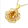 Colar pingente de joia transfronteiriço atacado design de nicho feminino moda europeia e americana flor safira corrente clavicular acessórios
