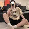 Pijama de Novo Estilo para Homens, Shorts de Manga Curta de Verão, Gola Redonda, Tamanho Grande, Desenho Animado, Estilo Coreano, Estilo Ins, Roupas Casuais de Casa para Jovens