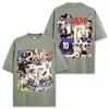 Camiseta de Manga Curta Estampada Marca Tendência Zidane Estilo Americano Transfronteiriça, Pesada, Caimento Solto, Ombro Caído, Emagrecimento, Top Versátil