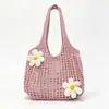 Bolso holgado de gran capacidad tejido hueco para mujer 2026 nuevo estilo para ir al trabajo bandolera individual bolso de flor tejida bolso tote