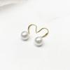 Pendientes de Perla de Moda Coreana y Japonesa para Mujer, Plata de Ley S925 Perla Burbuja Grande, Ganchos para Oreja y Pendientes Colgantes Versátiles Únicos