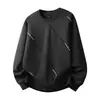 Ropa para hombre de talla grande, Sudadera Disan de canalé con línea tridimensional y cuello redondo, nueva sudadera de moda otoño e invierno de corte holgado para hombres altos y de talla grande