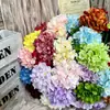 Hortênsia Artificial de 3 Cabeças tipo Doce, Flores Artificiais para Buquês de Casamento, Arte Floral Feita à Mão para Decoração de Salão de Casamento, Parede de Flores e Arranjos de Chão DIY