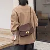 Bolso Silla con Solapa de Piel de Vaca Mate Nuevo 2026 para Mujer, Bolso Cuadrado Pequeño Versátil para el Día a Día, Bolso Cruzado de Hombro de Piel Genuina