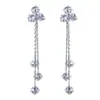Pendientes Largos con Borla de Zirconia Microincrustada Estilo Coreano para Mujer, Lujo Ligero, Elegantes, Pendientes de Gama Alta, Pendientes de Moda y Versátiles Venta al por Mayor