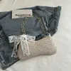Bolso de axila tejido tipo baguette de verano para mujer 2026 nuevo moda elegante bolso de hombro versátil bolsa de paja ins moderna
