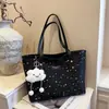 Bolsa de ombro casual estampada fofa, elegante e moderna, grande capacidade, adequada para o trajeto diário, bolsa tote versátil para underarm para mulheres, design simples