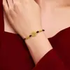 Pulseira da Sorte e Fortuna para Mulheres, Pulseira Trançada com Pingente Pequeno da Fortuna Estilo Chinês Fio Vermelho, Par de Casal, Presente de Ano do Zodíaco